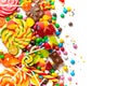 An assortment of colourful, festive sweets, ice-cream and candy in a panoramic orientation Royalty Free Stock Photo