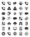 Assortment of communication and technology icons phone Royalty Free Stock Photo