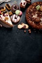 Assortment of confectionery, different types desserts Royalty Free Stock Photo