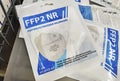 Assortment of Corona FFP2 protective masks in a German supermarket
