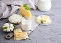 assortment dairy products cheese, milk