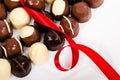 Assortment of dark and white chocolates Royalty Free Stock Photo