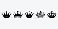 Assortment of Decorative Black Crowns on a White Background Various Styles Royalty Free Stock Photo
