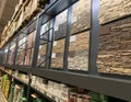 Assortment of decorative tiles in the store.