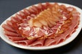 Assortment of delicatessen cold meat, salami, ham and bacon