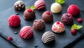 Assortment of Delicious Chocolate Candy Truffles, Perfect for Culinary and Dessert Content Royalty Free Stock Photo