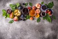Assortment of different jams in jars Royalty Free Stock Photo