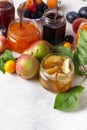 Assortment of different jams in jars Royalty Free Stock Photo