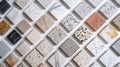 Assortment of different marble tiles. Ideal for interior design projects Royalty Free Stock Photo