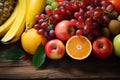 An assortment of different, ripe fruits thoughtfully arranged for enjoyment Royalty Free Stock Photo