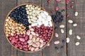 Assortment of different types of beans