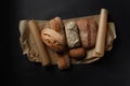 Assortment of different types of bread