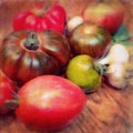 Heirloom Tomatoes and Garlic.