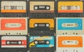 Vintage audio compact cassettes Royalty Free Stock Photo