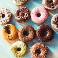 Assortment of donuts on a table Royalty Free Stock Photo