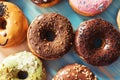Assortment of donuts on a table Royalty Free Stock Photo