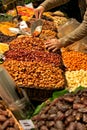 Assortment of dried fruit an nuts at St Joseph Food Market in Ba Royalty Free Stock Photo