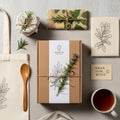 Assortment of eco-friendly packaging and products Royalty Free Stock Photo