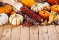 Assortment of Fall Pumpkins and Indian Corn