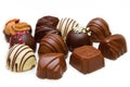 An assortment of fine chocolates in white, dark Royalty Free Stock Photo