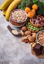 Assortment of food containing magnesium Royalty Free Stock Photo