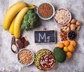 Assortment of food containing magnesium Royalty Free Stock Photo