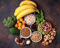 Assortment of food containing magnesium Royalty Free Stock Photo