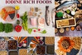 Assortment of Food rich of iodine Royalty Free Stock Photo