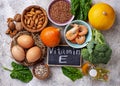 Assortment food sources of vitamin E