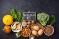 Assortment food sources of vitamin E