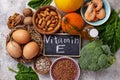 Assortment food sources of vitamin E