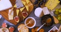 Assortment of French and British cheese