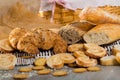 Assortment of fresh bread and bakery products Royalty Free Stock Photo