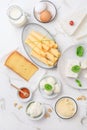 Assortment of fresh dairy products Royalty Free Stock Photo