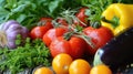 Fresh Garden Vegetables on Wooden Surface Royalty Free Stock Photo