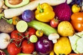 Assortment of fresh fruits and vegetables. Top view Royalty Free Stock Photo