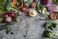 Assortment of fresh organic farmer vegetables food for cooking vegan vegetarian diet and nutrition Royalty Free Stock Photo