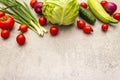 Assortment fresh organic vegetables. Food cooking stone background. Healthy vegetarian vegan eating concept Royalty Free Stock Photo