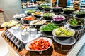 Assortment fresh vegetable salads vegetarian buffet tasty side dish variety. Healthy food set, organic, natural egypt