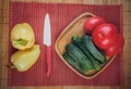 Assortment of fresh vegetables, autumn harvest, cooking vegetarian dishes Royalty Free Stock Photo