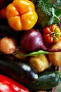 Assortment of fresh vegetables in a basket, bio healthy, organic food Royalty Free Stock Photo