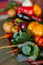 Assortment of fresh vegetables in a basket, bio healthy, organic food Royalty Free Stock Photo