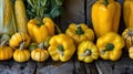 Assortment of Fresh Yellow Vegetables. AI generated Royalty Free Stock Photo