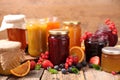 Assortment fruit jam Royalty Free Stock Photo