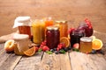 Assortment fruit jam Royalty Free Stock Photo