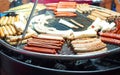 Assortment of grilled sausages. Royalty Free Stock Photo