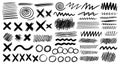 Assortment of Hand Drawn Scribble and Texture Elements Royalty Free Stock Photo