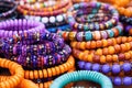 an assortment of handmade beaded bracelets and necklaces