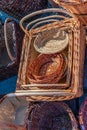 Assortment of Handwoven Wicker Baskets Royalty Free Stock Photo