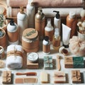 Assortment of health and beauty skin and hair care products